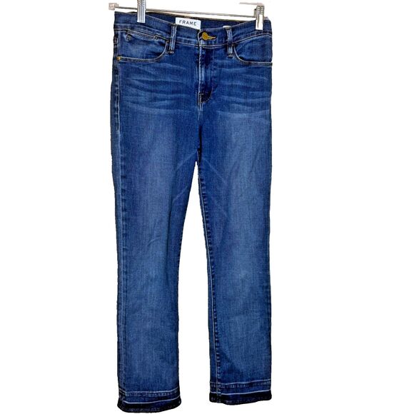 FRAME denim Le High Straight Thrasher wash Crop Size 25 - Picture 1 of 6